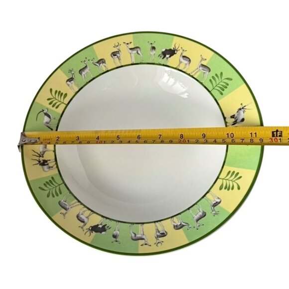 Hermes Africa Serving Plate 11.5” Green Porcelain Tableware Animal Authentic - Picture 5 of 10